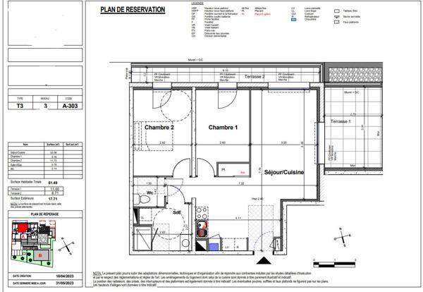 Appartement de type 3 avec terrasse sur Carquefou à 5 min à pied du centre ville