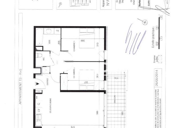 Location Appartement 3 pièces 60.4 m² - INVICTUS BAT A PORTE 501 ETG 5 - 947 RUE DE BUGAREL Montpellier 34070