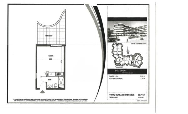Investissement face mer Studio 22 m² avec bail commercial, plage à pied