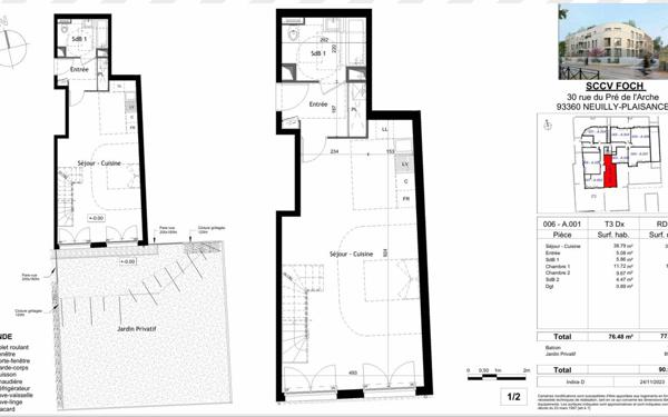 Appartement à vendre    3 pièces • 77,48 m2 Neuilly-Plaisance