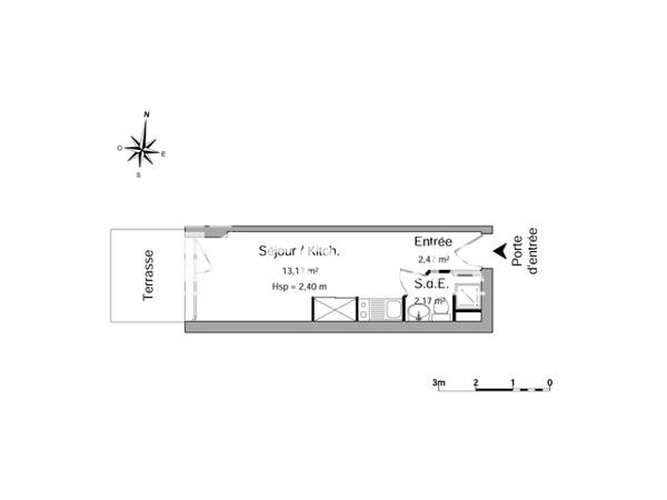 Location Studio 17.76 m² - 3 ALLEE DE NORMANDIE Vannes 56000