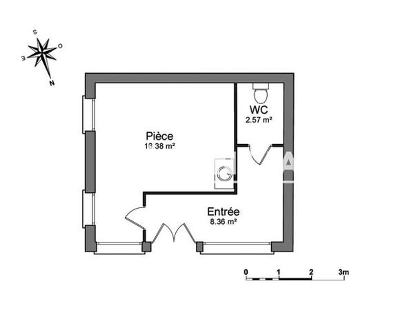 Location Local commercial 1 pièce 30 m² - CTRE CIAL DE LA CROIX VERTE 1 Saint Germain Les Corbei 91250