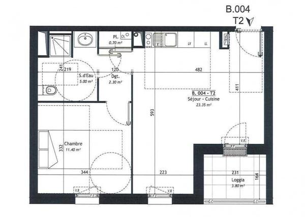Appartement 2 pièces - 44300 Nantes