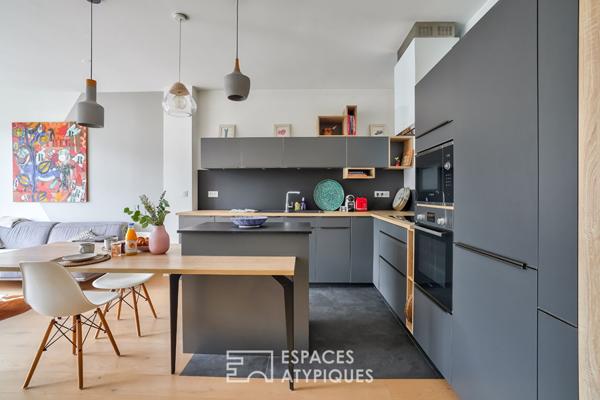 Appartement contemporain avec jardin partagé