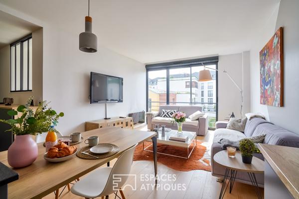 Appartement contemporain avec jardin partagé