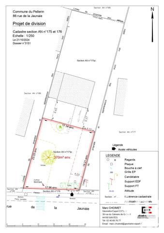 Terrain à vendre 370 m² Le Pellerin