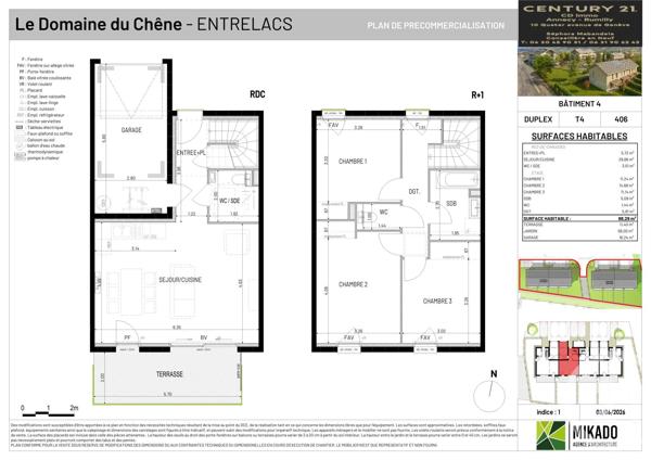 Maison à vendre  4 pièces - 88,29 m 2   ENTRELACS  - 73