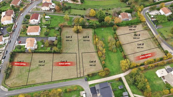 Terrains constructibles viabilisés à Saintes – Hors zone inondable – Les Jardins Tillaud