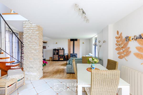 Maison de village de caractère et son atelier indépendant au coeur de Bouafle