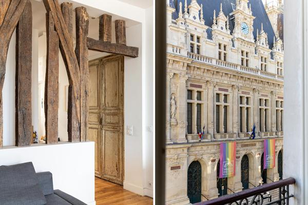 Appartement familial chaleureux avec vue dégagée sur la Mairie du 10ème