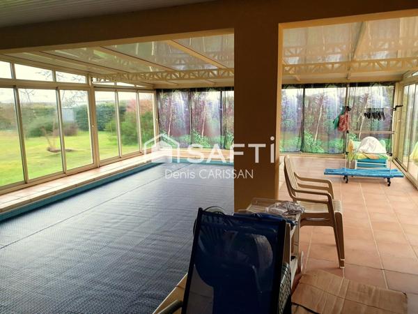 Maison 6 pièces plain-pied + piscine + grand terrain avec fruitiers