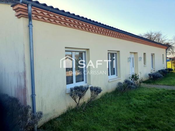 Maison 6 pièces plain-pied + piscine + grand terrain avec fruitiers