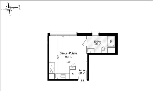 Appartement F2 à vendre  2 pièces - 39,02 m2 JUAN LES PINS - 06