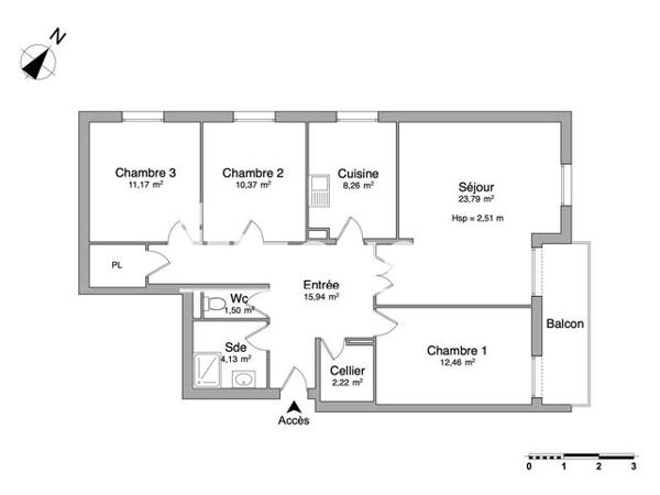 Location Appartement 4 pièces 89.8 m² - RESIDENCE JONGKIND La Cote Saint Andre 38260