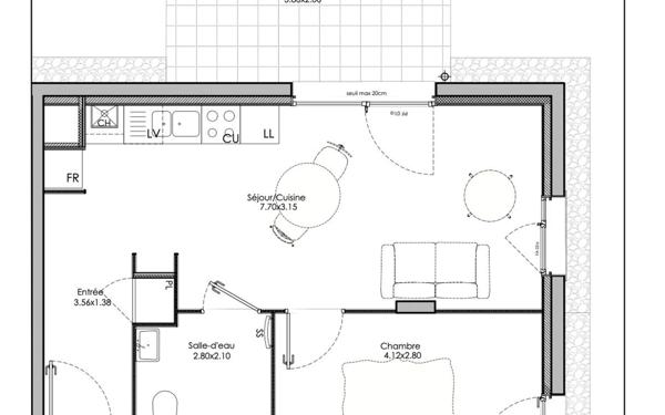 Appartement à vendre    2 pièces • 42,80 m2 Neuville-sur-Saône
