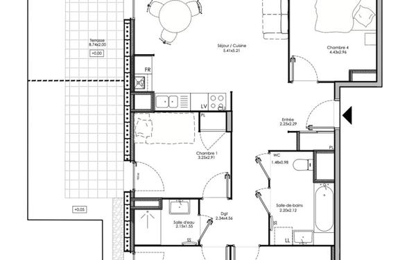 Appartement à vendre    5 pièces • 90,30 m2 Neuville-sur-Saône