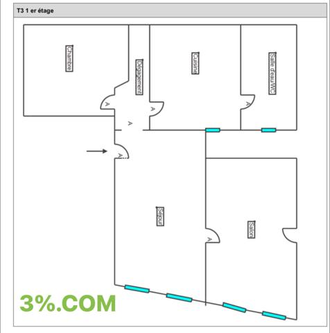 Appartement 3 pièce(s) 2 chambre(s) 78 m²