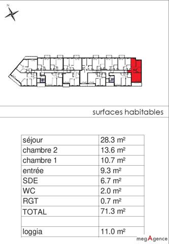 Appartement à NOTRE-DAME-DE-BONDEVILLE, 76960 - 3 pièces 71m²