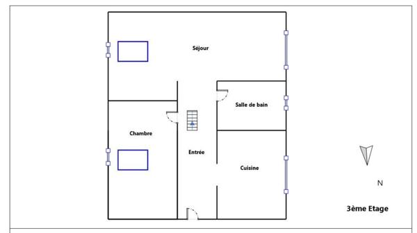 Appartement 2 pièces 70m² secteur Port