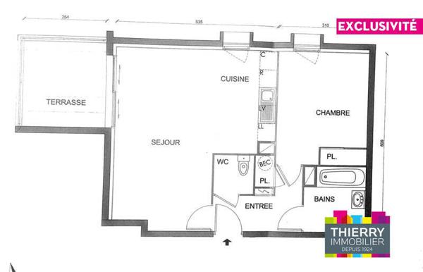 Appartement 2 pièces - 44300 Nantes -  Géraudière - Boissière