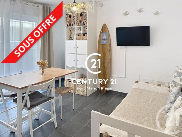 Appartement Studio Cabine à vendre  1 pièce - 25 m 2   FORT MAHON PLAGE  - 80