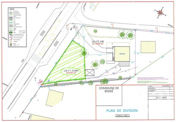 Terrain à vendre  430 m2 BESNE - 44