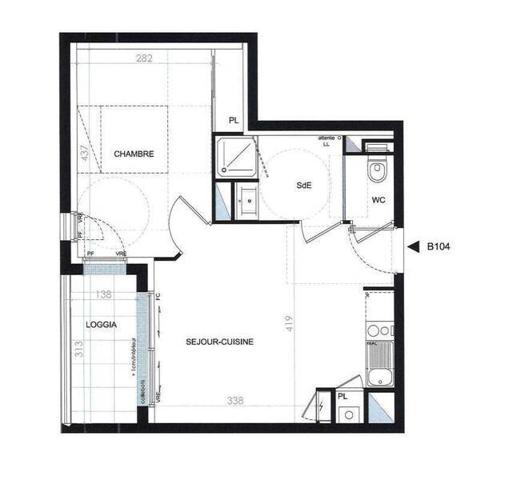 Appartement 2 pièces                                        - 44100 Nantes - Canclaux Réf : 12211
