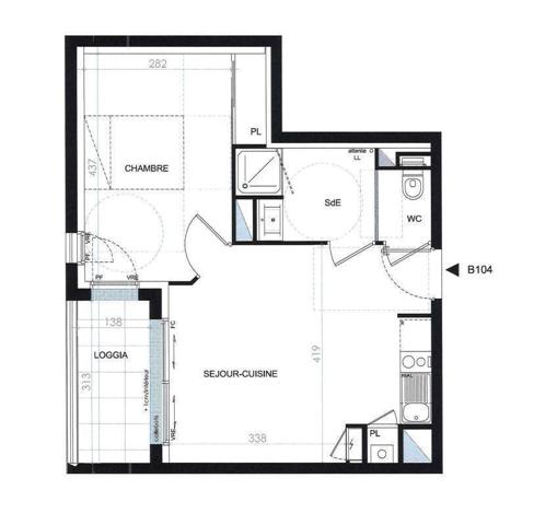 Appartement 2 pièces                                        - 44100 Nantes - Canclaux Réf : 12211