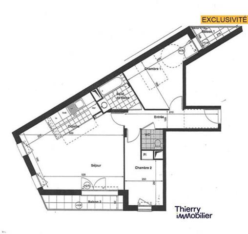 Appartement 3 pièces - 44000 Nantes -  Tortière