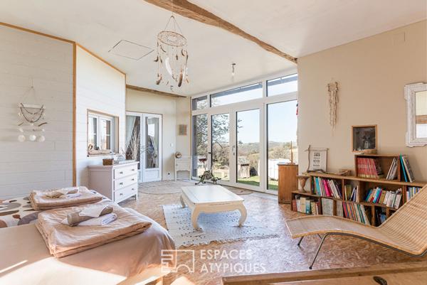 Ensemble immobilier de charme avec gîtes en pleine campagne tarnaise