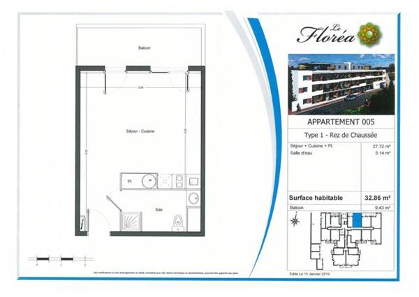 Appartement à louer 1 pièce 32.47m²