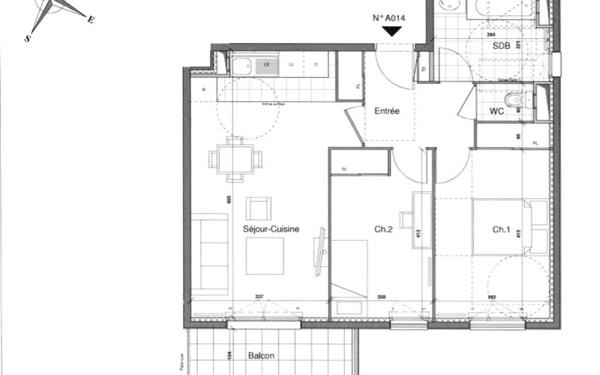 Appartement à louer    3 pièces • 59,09 m2 Le Plessis-Trévise