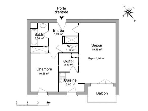 Location Appartement 2 pièces 47.14 m² - 44 RUE GABRIEL SARRAZIN Lyon 69008
