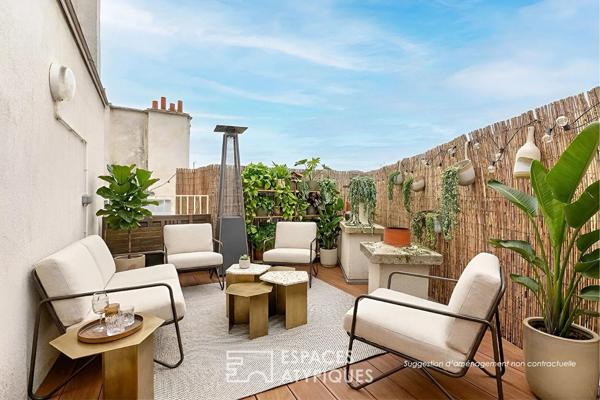 Étage élevé traversant avec terrasse sans vis-à-vis – Quartier Montorgueil