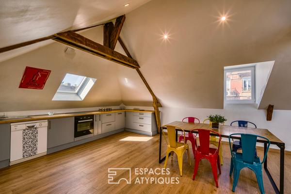 Duplex inversé dans un ancien bâtiment professionnel