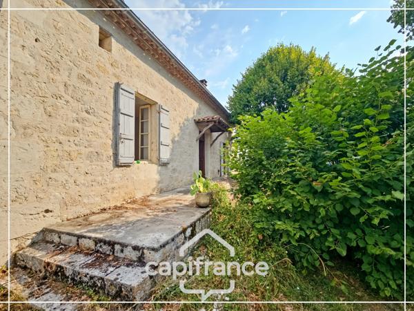 Maison en pierre, plain-pied, 2 chambres, au calme avec jardin à MONJOI (82400)
