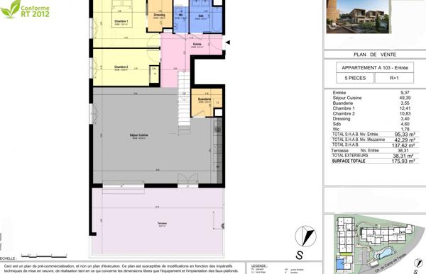 Châteauneuf-de-Grasse – 5P Duplex avec grand terrasse – Résidence neuve face au golf