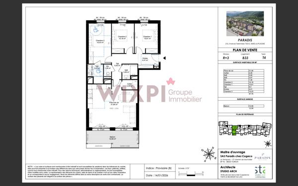 Appartement Aime La Plagne 4 pièce(s) 87.76 m2 , Aime la plagne Appartement Aime La Plagne 4 pièce(s) 87.76 m2 , Aime la plagne