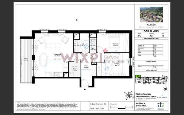 Appartement Aime La Plagne 4 pièce(s) 87.76 m2 , Aime la plagne Appartement Aime La Plagne 4 pièce(s) 87.76 m2 , Aime la plagne
