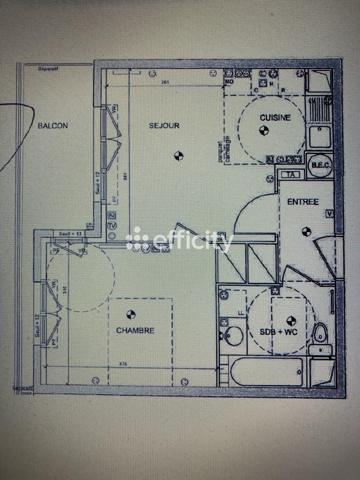 Appartement 2 pièces - 37 m² Exclusivité efficity