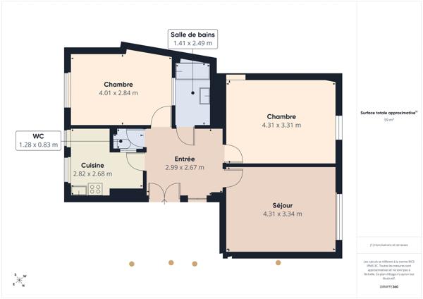Charmant appartement 61 m² 3 pièces Saint-Mandé