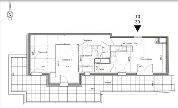 Exclusivité – ST PRIEST (Centre) – Appartement T3 (61 m2) – Dernier étage – Toit-terrasse – Garage (2016)