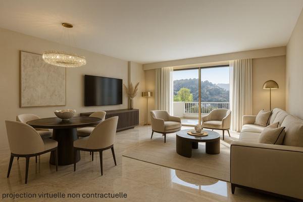 A VENDRE - MANDELIEU - 4P - VUE GOLF AVEC 2 GARAGES ET CAVE