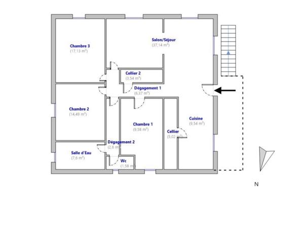 Maison investissement locatif – 115 m² + potentiel 2 logements – Saint-Jory