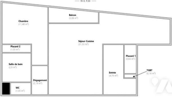 VENTE - Appartement T2 avec balcon MADELEINE/JUSTICES