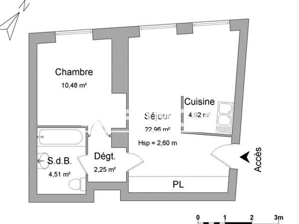 Location Appartement 2 pièces 44.8 m² - 13 RUE GAMBETTA Chateau-renault 37110
