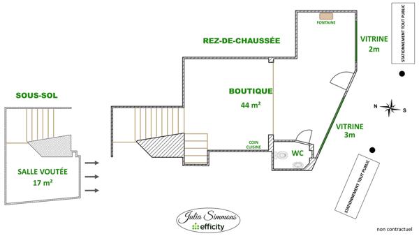 Local Commercial 2 pièces - 61 m²