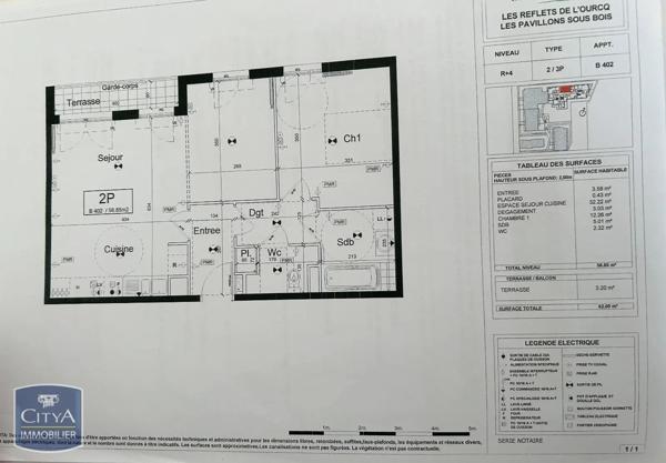 Appartement à louer 3 pièces 62.05m²