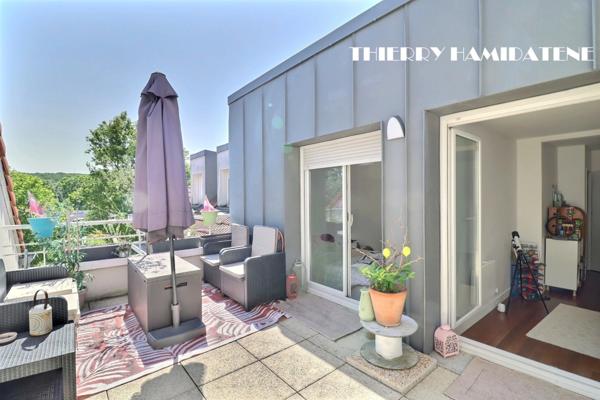 COTEAUX LIMITE SANNOIS DERNIER ETAGE TRES BEL APPARTEMENT DUPLEX TERRASSE 4 PIECES 80M2 3 CHAMBRES DOUBLE PARKING EN S/SOL