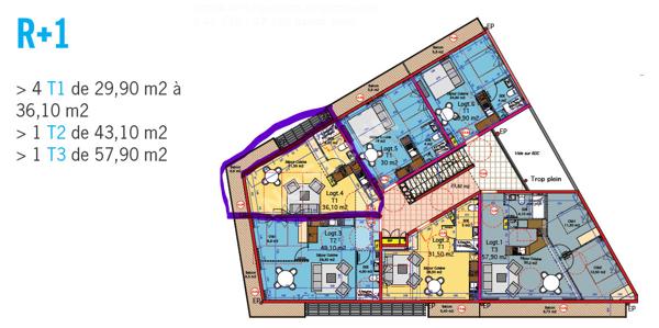 A VENDRE APPARTEMENT NEUF T1 À SAINTE-ANNE, VUE MER